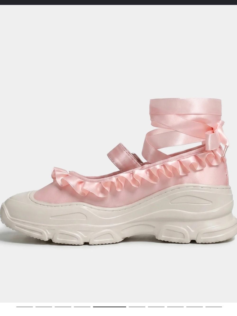 NIB Double Standard Pink Satin Mary Jane Platform Ballet Sneakers Size 37 / US 7 - Picture 12 of 15